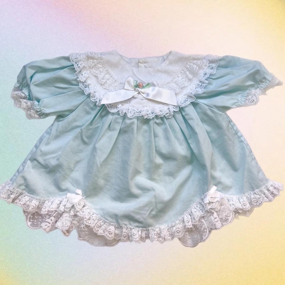 Vintage Sky Blue Babydoll Dress 18mo.